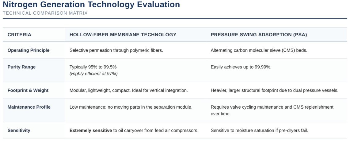 Nitrogen purity and class requirements for methanol as fuel